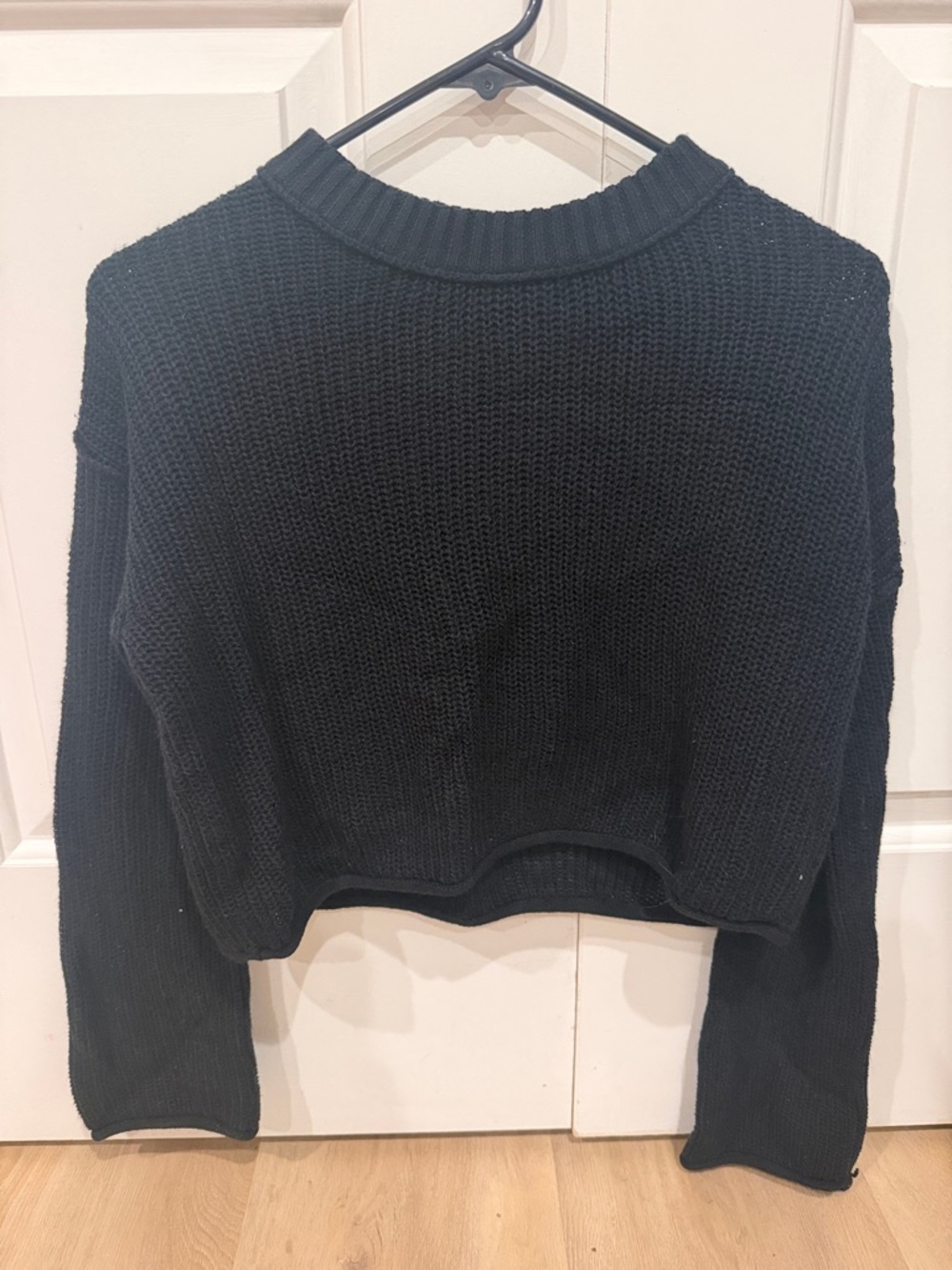 Madewell Black Cropped Knit Sweater